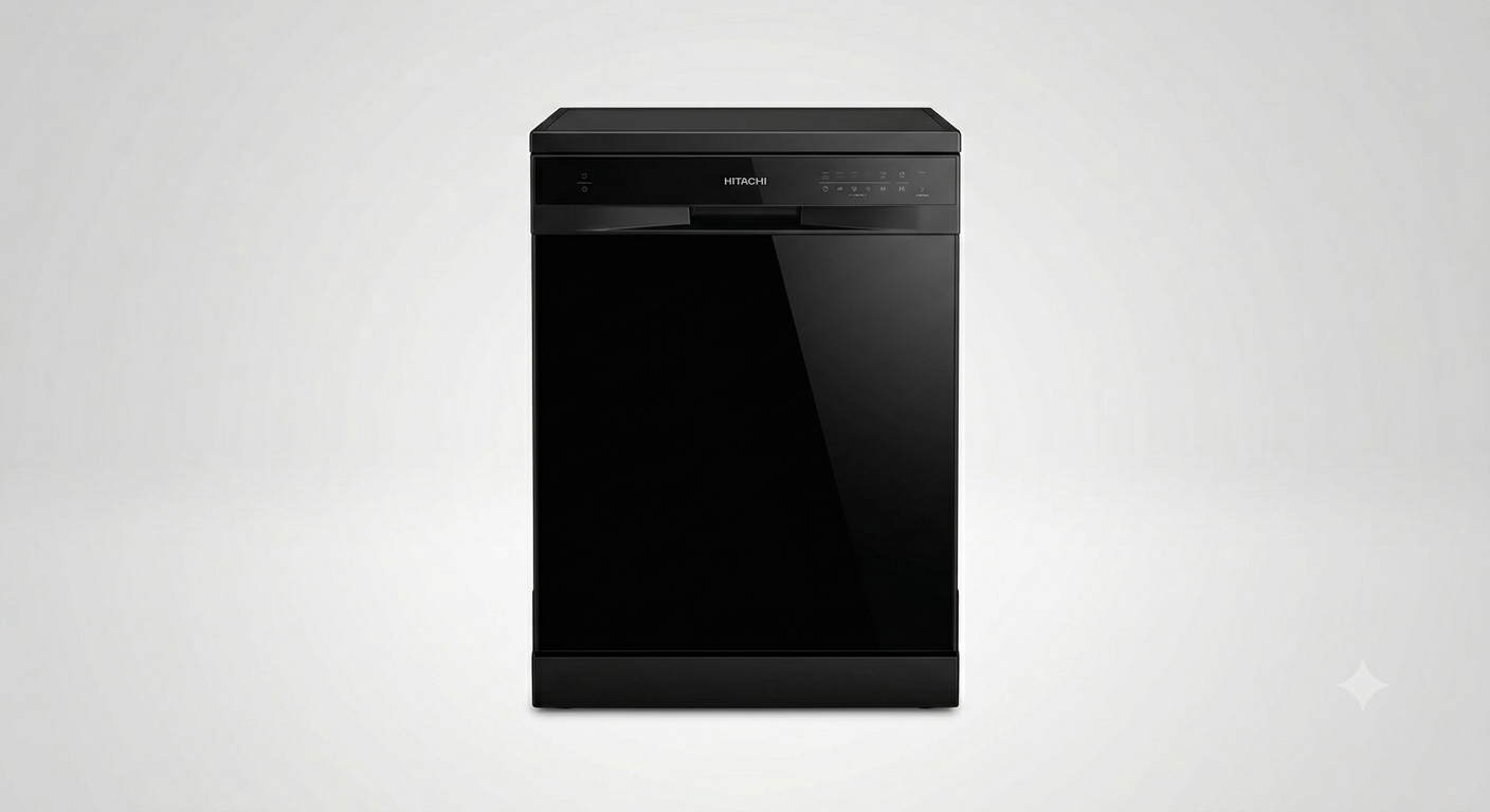 Hitachi Dishwasher 15 Place Settings 8 Programs HDF-F158CVGB | Freestanding Dishwasher with Inverter Motor & Steam Shine