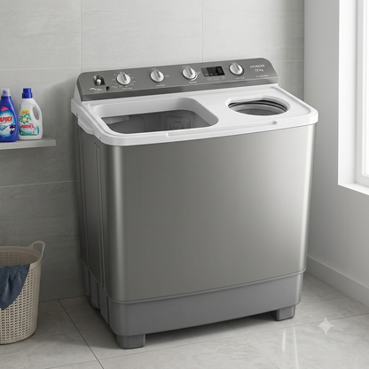 Hitachi PS1405SJ3CGXWH 14KG Semi Automatic Twin Tub Washing Machine | Air Jet Dry & Nano Titanium Filter