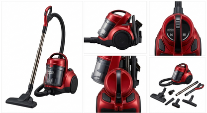 Hitachi CV980TJBKRGAE 2300W Drum Vacuum Cleaner | 21L Capacity, Powerful Suction & Multi-Angle Head
