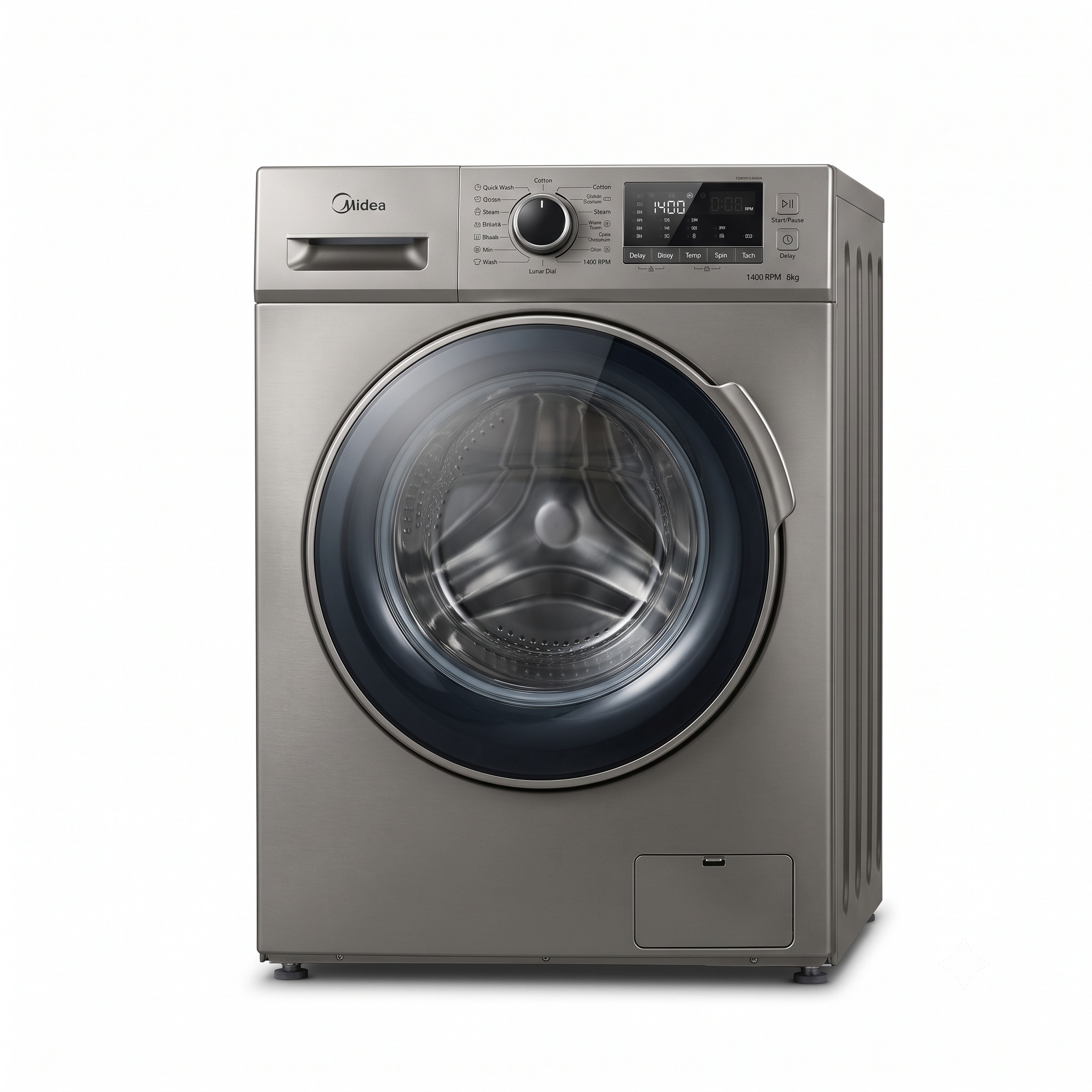 Midea 8kg Front Load Washing Machine MF110W80B/T-GCC | 1400 RPM | BLDC Inverter | Steam Sanitization | UAE