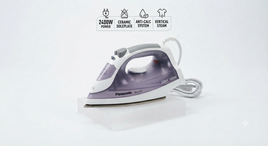 Panasonic Steam Iron 2400W NI-U450GTH | Ceramic Soleplate | 140g Steam Shot | Anti-Calc | UAE