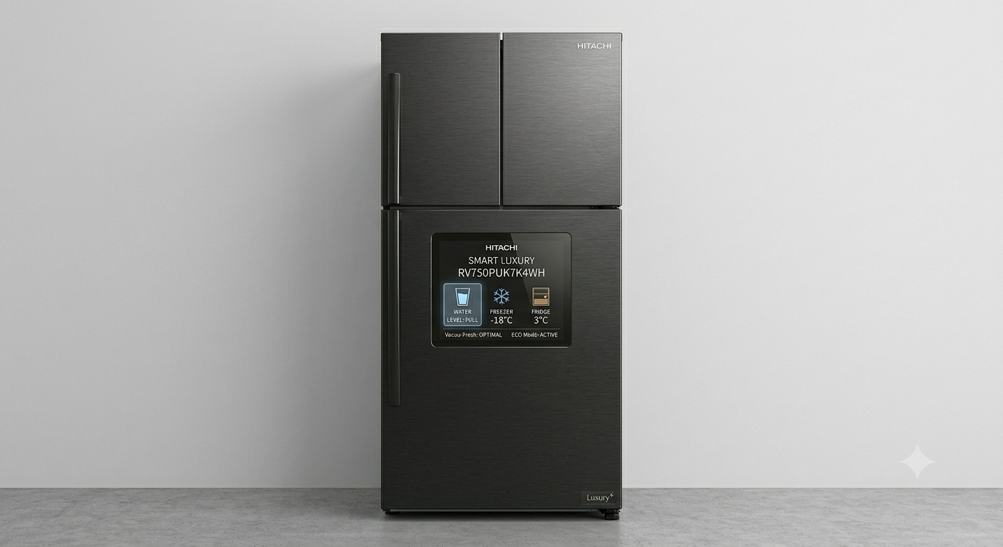 Hitachi 500L French Bottom Freezer Refrigerator RVX500PUK9KBSL | Inverter & No Frost