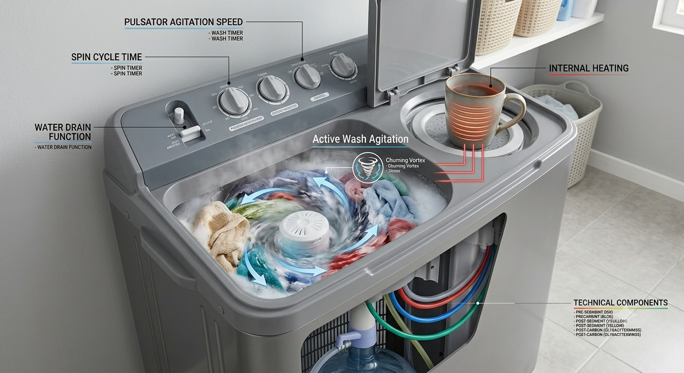 Hitachi PS1405SJ3CGXWH 14KG Semi Automatic Twin Tub Washing Machine | Air Jet Dry & Nano Titanium Filter