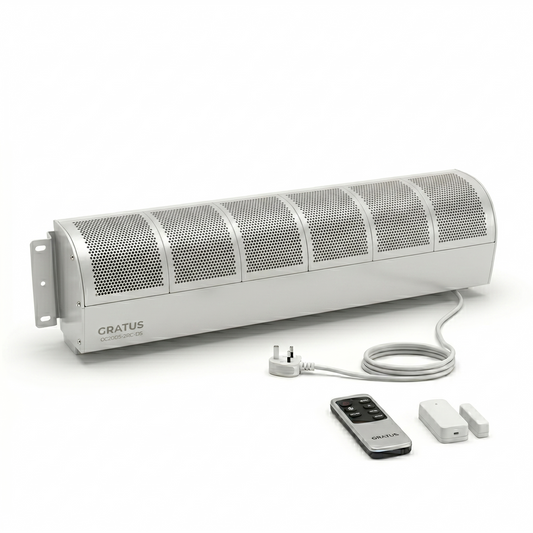 GRATUS Air Curtain 200CM GC20G5-2RC-DS | Commercial Remote Control Air Curtain with Door Sensor | 6.5FT Industrial Air Barrier