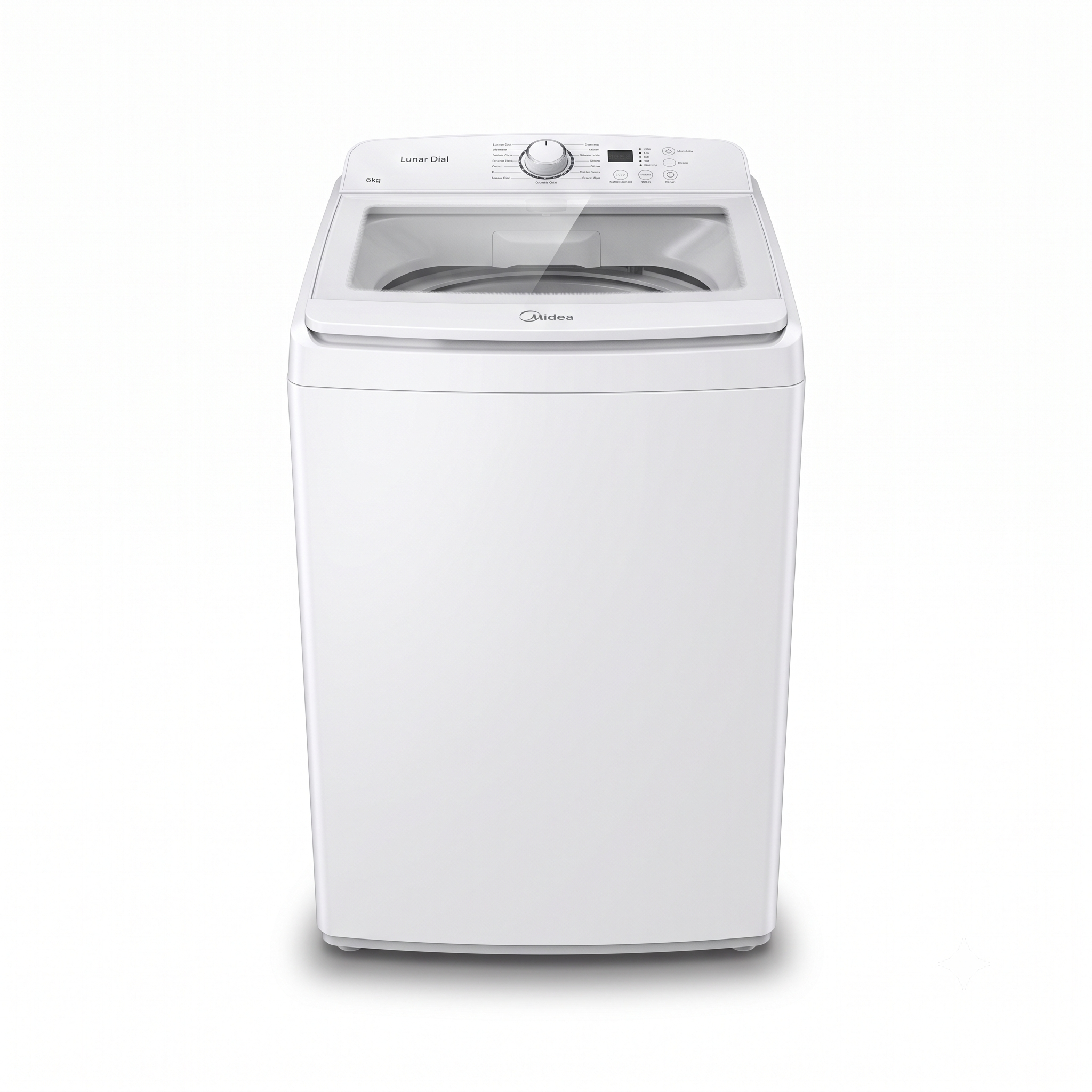 Midea 6kg Top Load Washing Machine MA200W60W-AE | Fully Automatic | Lunar Dial | Soft Close Lid | White | UAE
