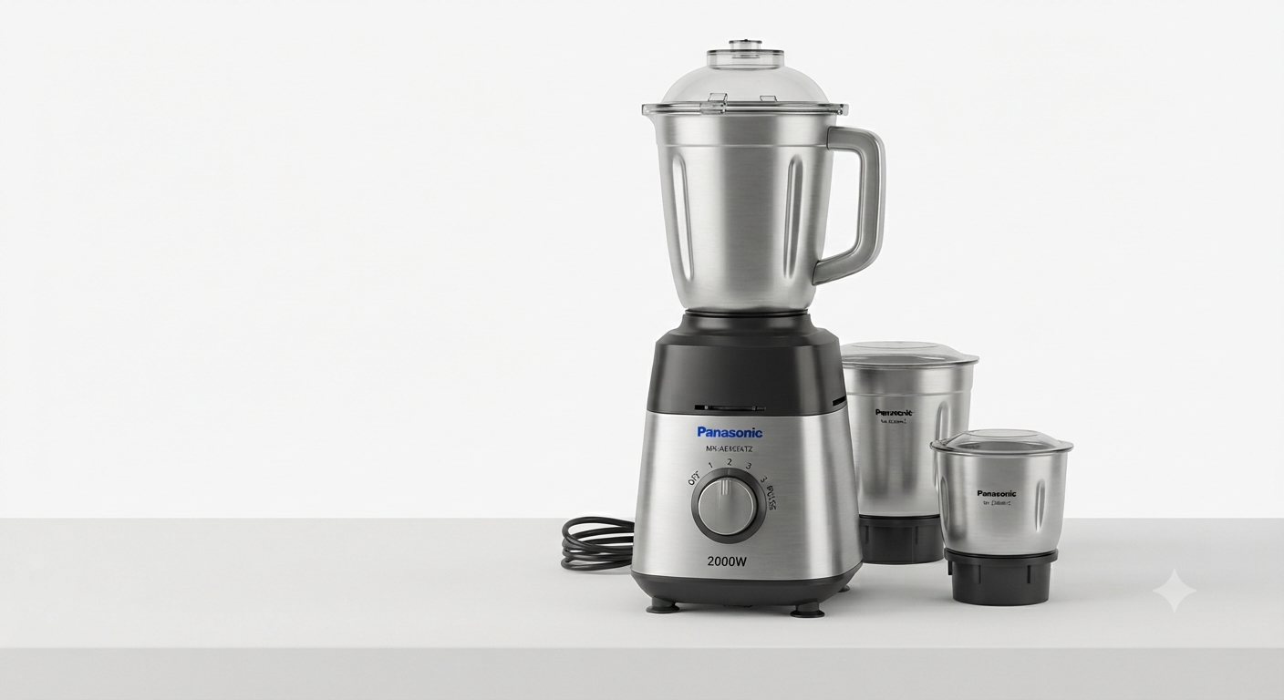 Panasonic 2000W Mixer Grinder MX-AE365KTZ | 3 Stainless Steel Jars | Flexi Jar | UAE