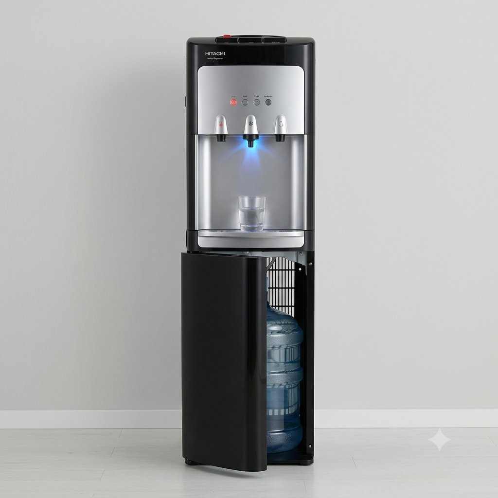 Hitachi HWD-B50000SV UV Bottom Load Water Dispenser | Hot, Cold & Ambient Water | UV Sterilization