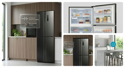 Hitachi 500L Double Door Refrigerator HRTN6408SXAE | Inverter Compressor & Spacious Storage