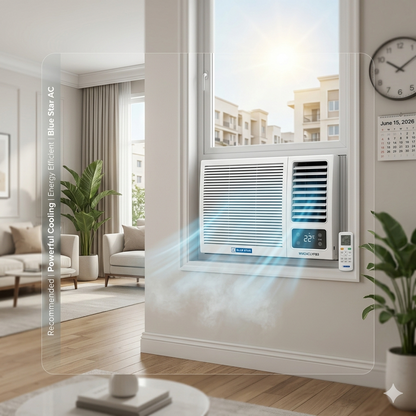Blue Star Window AC 2.0 Ton Rotary WM24CLYFB3 – Powerful Cooling & Energy Efficient Air Conditioner