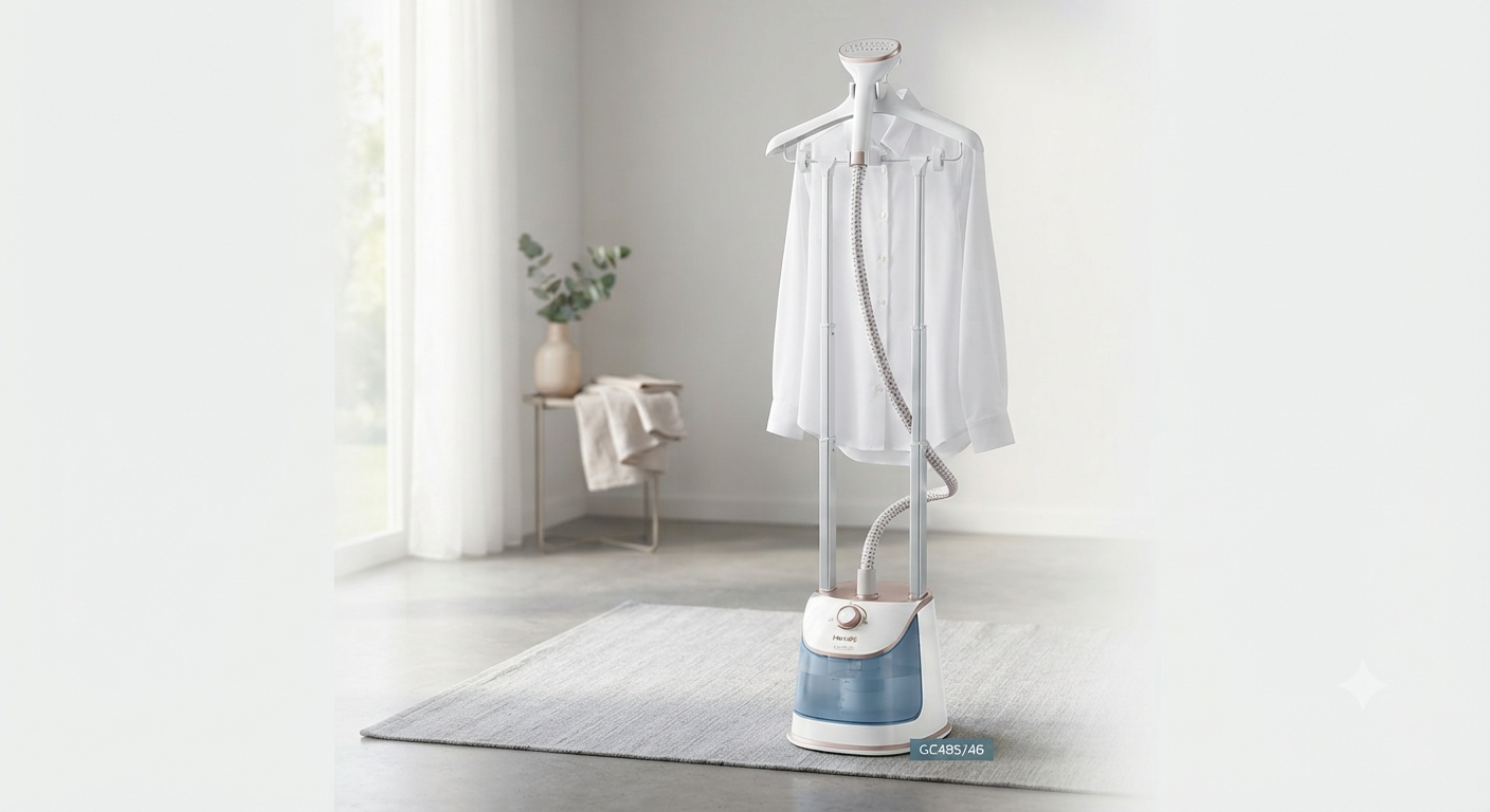 Philips EasyTouch Garment Steamer GC485/46 | 1800W | 35g/min Steam | 1.4L Tank | UAE