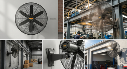 Super Asia Industrial Wall Fan 30 Inch Heavy Duty High-Speed Wall Mounted Cooling Fan for Commercial and Industrial Use