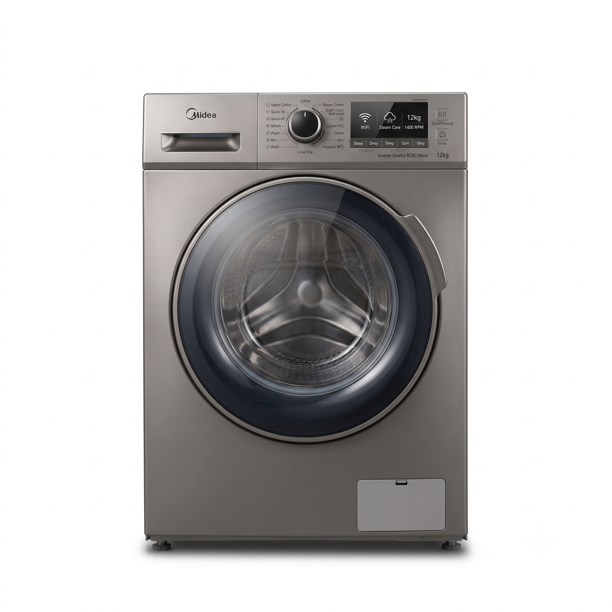 Midea 12kg Front Load Washing Machine MF200W120WBT-GCC | 1400 RPM | BLDC Inverter | WiFi | Steam Care | UAE