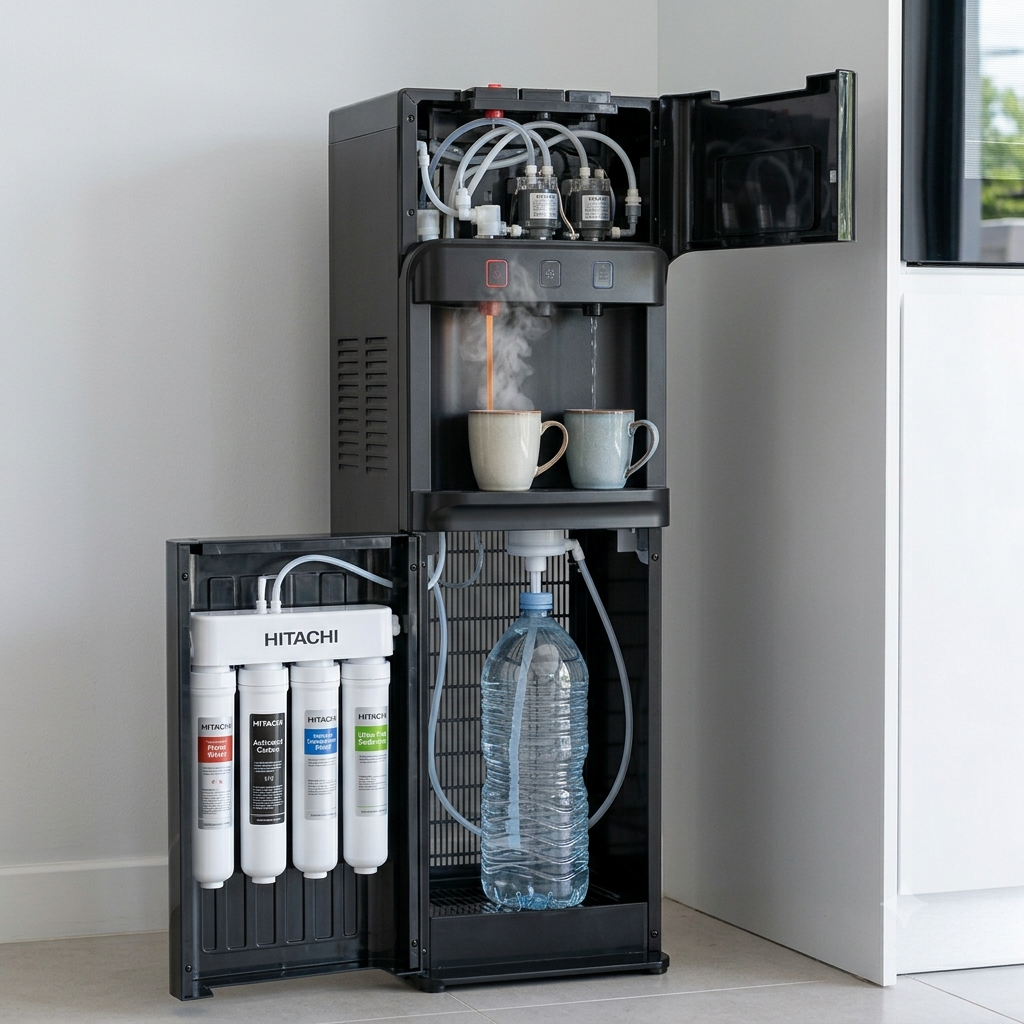 Hitachi Bottom Load Water Dispenser HWD-B30000 | Hot, Cold & Normal Water | Child Safety Lock