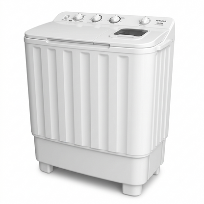 Hitachi LTT H0JWTMRG 10.5KG Twin Tub Washing Machine | Air Jet Dry, Zen Wave Impeller & Shower Rinse