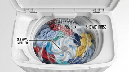 Hitachi LTT H0JWTMRG 10.5KG Twin Tub Washing Machine | Air Jet Dry, Zen Wave Impeller & Shower Rinse