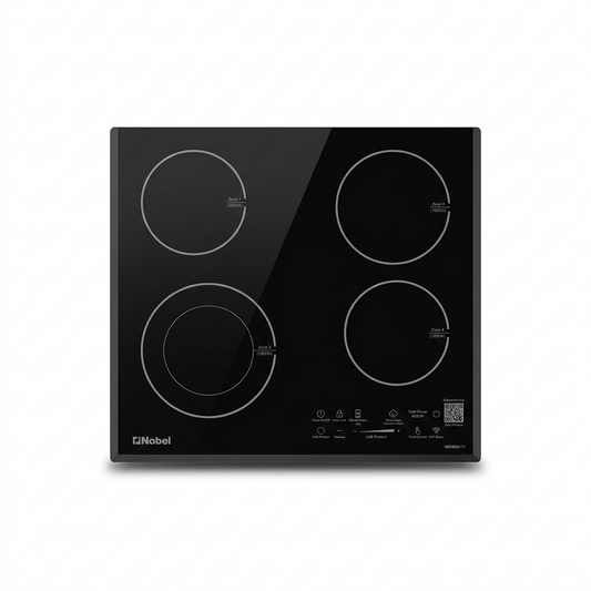 Nobel 60cm Vitro Ceramic Hob NBH6041V | 4 Hi-Light Cooking Zones | Touch Control | 6000W | Black | UAE