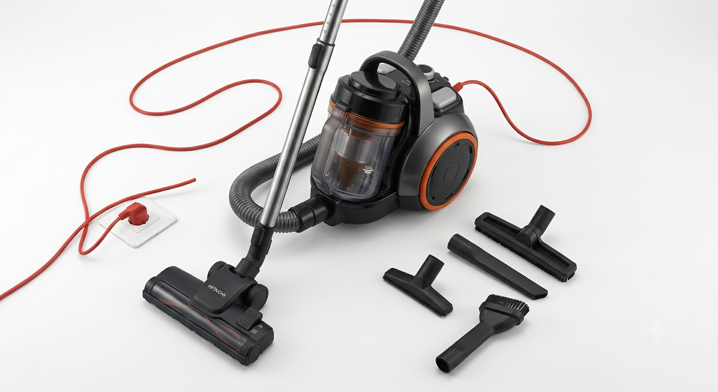 Hitachi CVW160024CBSWR 1600W Bagless Vacuum Cleaner | 5L Dust Capacity, Powerful Suction & Blower Function