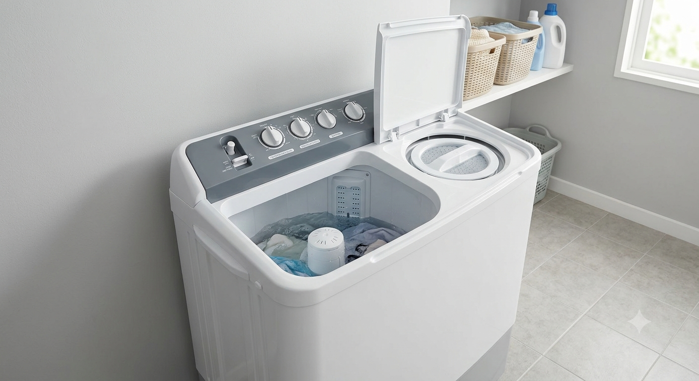 Hitachi PS1405SJ3CGXWH 14KG Semi Automatic Twin Tub Washing Machine | Air Jet Dry & Nano Titanium Filter