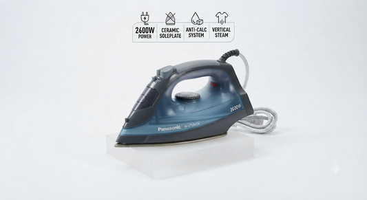Panasonic Steam Iron 2600W NI-U750ATH | Ceramic Soleplate | 200g Steam Shot | Anti-Calc | UAE