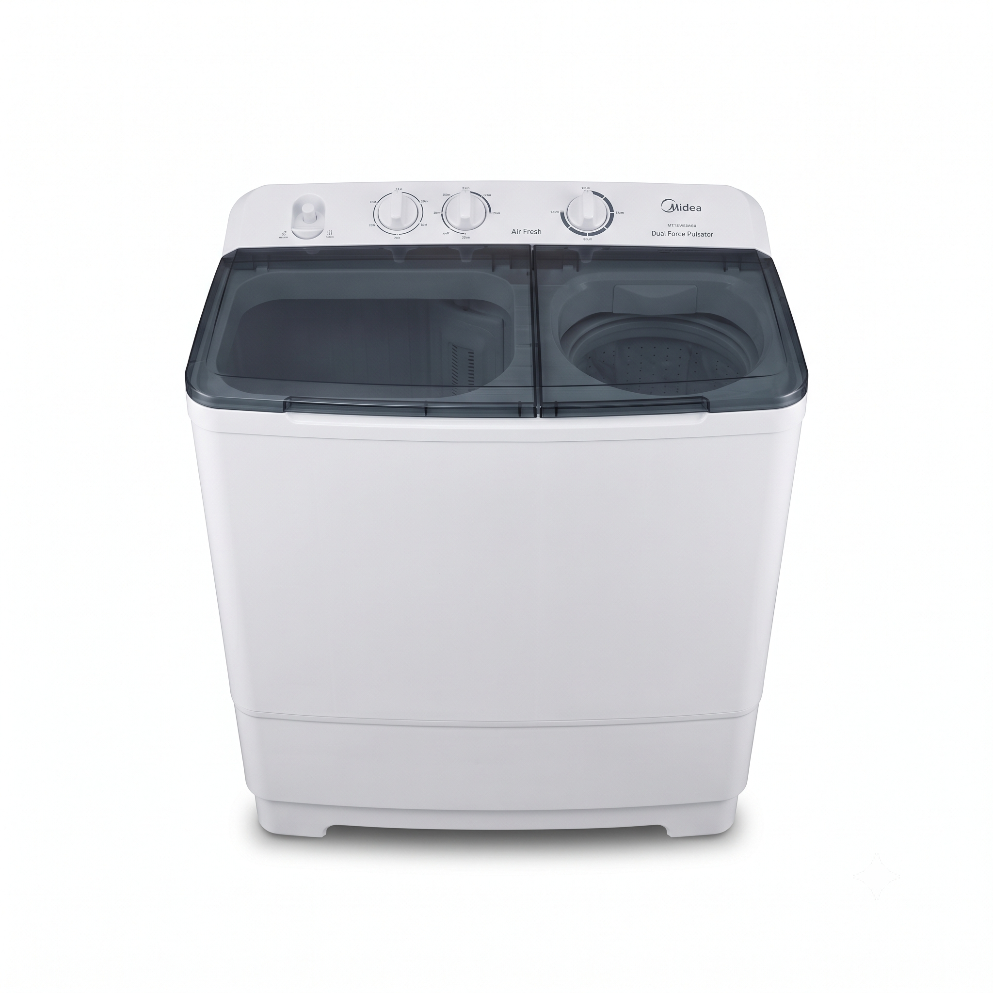 Midea 9kg Twin Tub Washing Machine MT100W90W-GCC | Air Fresh | Dual Force Pulsator | White | UAE