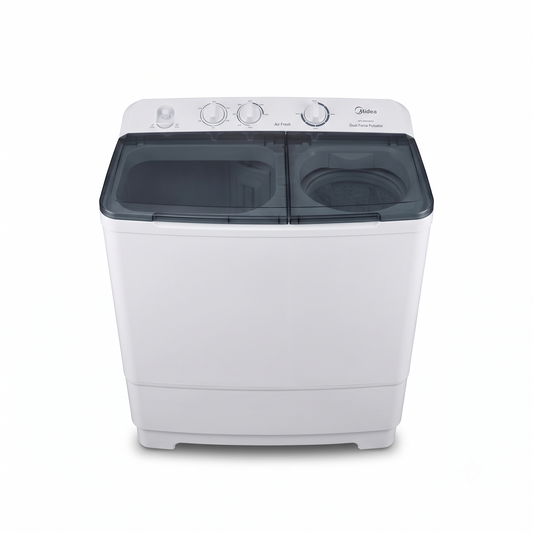 Midea 9kg Twin Tub Washing Machine MT100W90W-GCC | Air Fresh | Dual Force Pulsator | White | UAE