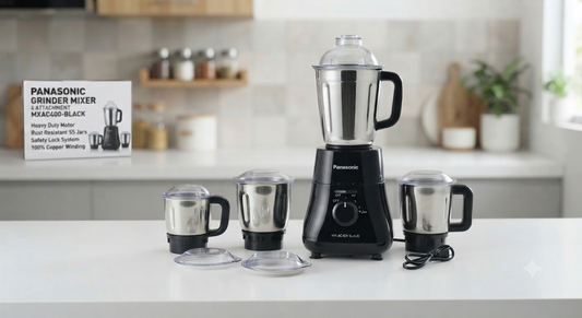 Panasonic Mixer Grinder MX-AC400 Black | 4 Stainless Steel Jars | 1000W Max Motor | UAE