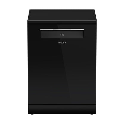 Hitachi15 Place Settings Freestanding Dishwasher with 8 Wash Programs & Inverter Motor – Glass Black