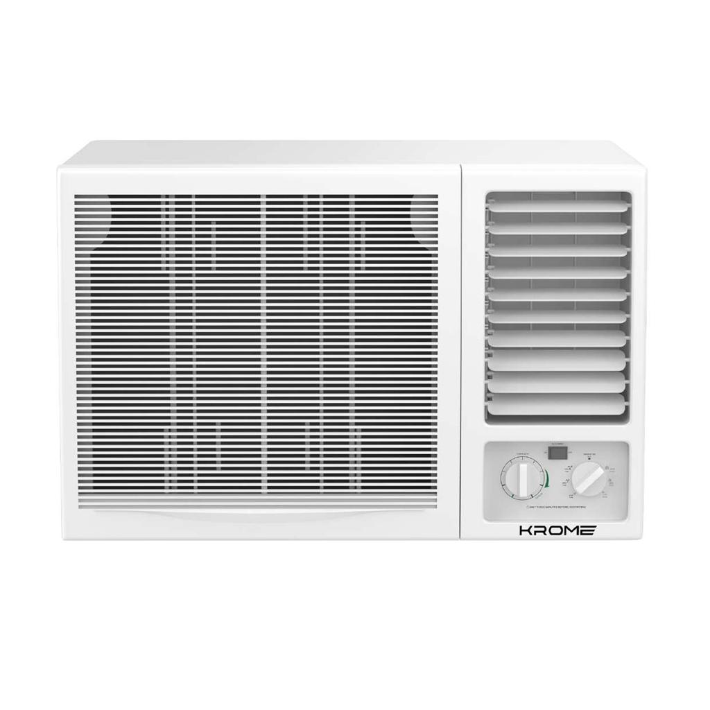 Krome KR-AWR18ST3 1.5 Ton Window Air Conditioner – 18,000 BTU Rotary Compressor | Cool Only | White