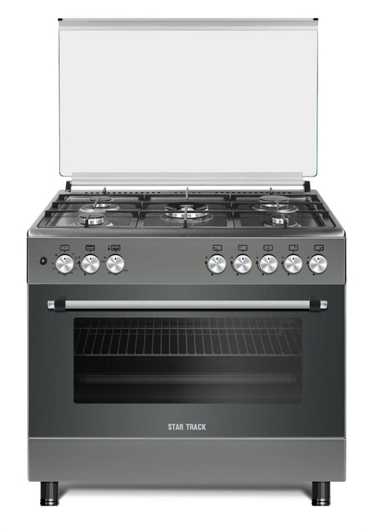 STAR TRACK Gas Cooker 90×60 SGKL9060G | 5 Burner Freestanding Gas Range | Full Safety | Rotisserie | Auto Ignition