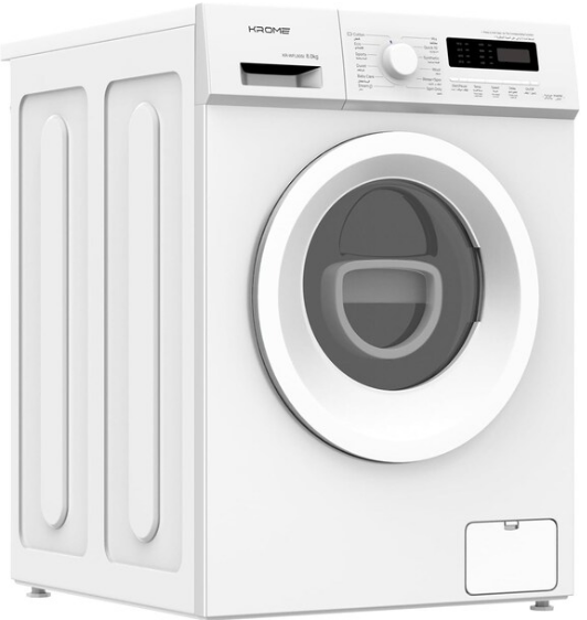 Krome KR-WFL80SI 8KG Front Load Fully Automatic Washing Machine – 1400 RPM BLDC Inverter Motor | White