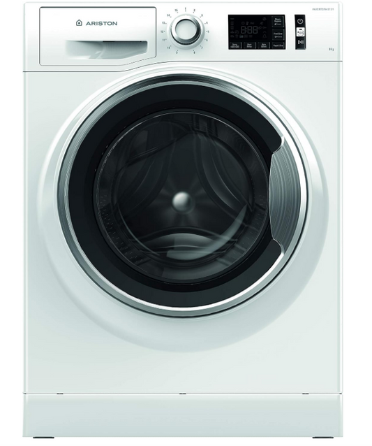 ARISTON NLM11946WCAGCC 9KG Front Load Washing Machine – 1400 RPM, Inverter Motor, Active Care Technology, White
