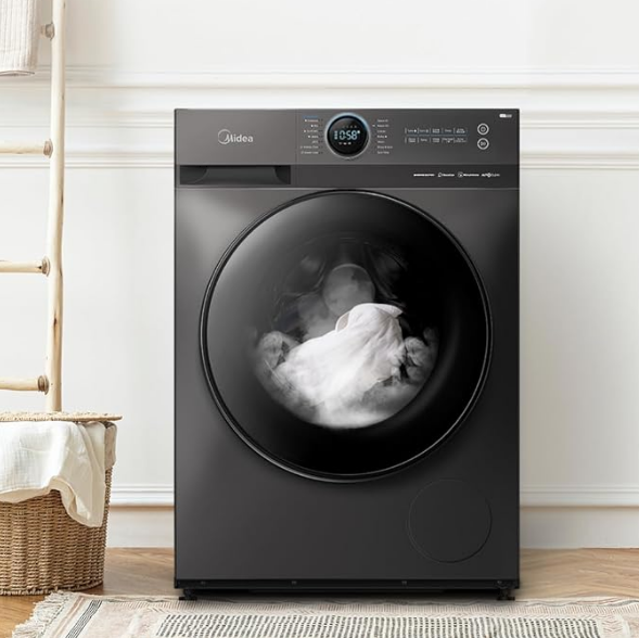 Midea 10kg Front Load Washing Machine MF200W100WBT-GCC | 1400 RPM | BLDC Inverter | WiFi | Steam Care | UAE
