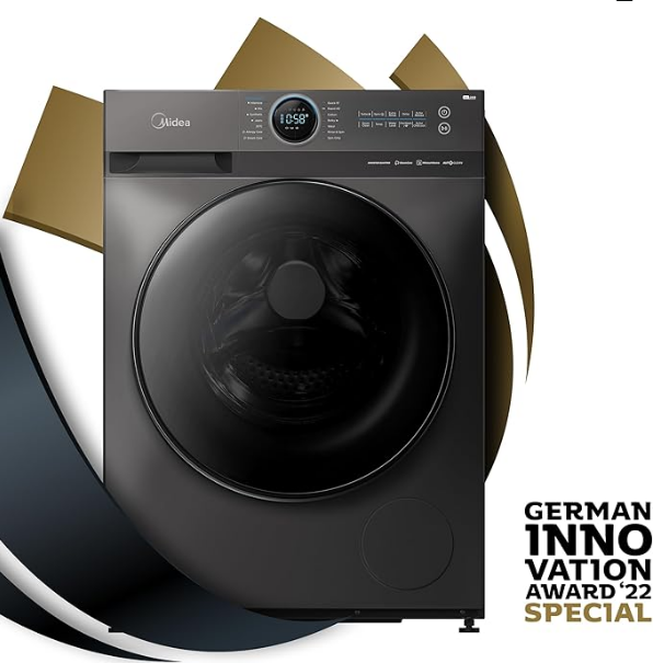 Midea 10kg Front Load Washing Machine MF200W100WBT-GCC | 1400 RPM | BLDC Inverter | WiFi | Steam Care | UAE
