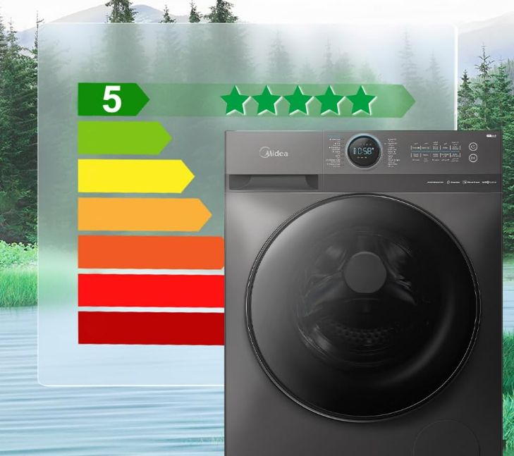 Midea 10kg Front Load Washing Machine MF200W100WBT-GCC | 1400 RPM | BLDC Inverter | WiFi | Steam Care | UAE