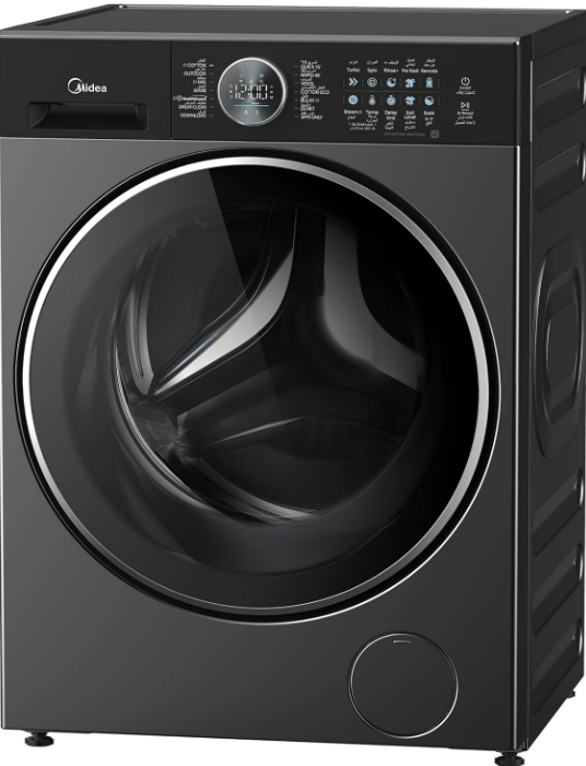 Midea 10kg Front Load Washing Machine MF210W100WB/T-GCC | 1400 RPM | Inverter Motor | Steam | Black | UAE