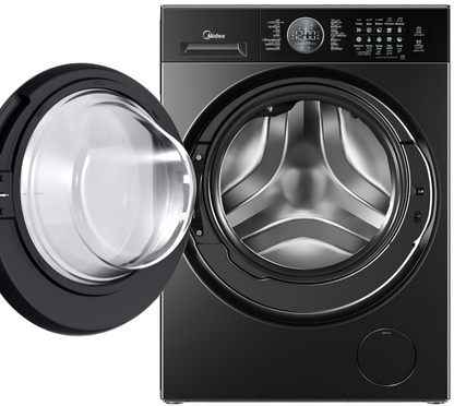 Midea 10kg Front Load Washing Machine MF210W100WB/T-GCC | 1400 RPM | Inverter Motor | Steam | Black | UAE