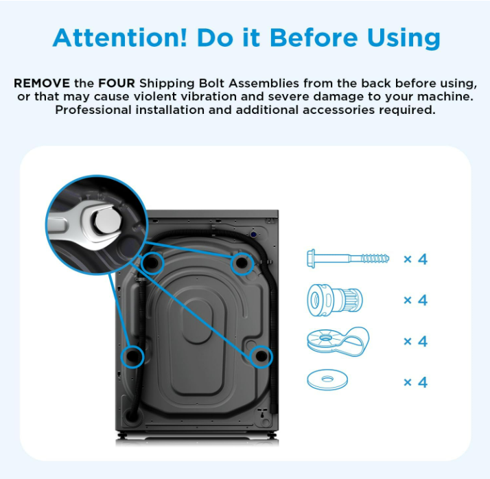 Midea 12kg Front Load Washing Machine MF200W120WBT-GCC | 1400 RPM | BLDC Inverter | WiFi | Steam Care | UAE