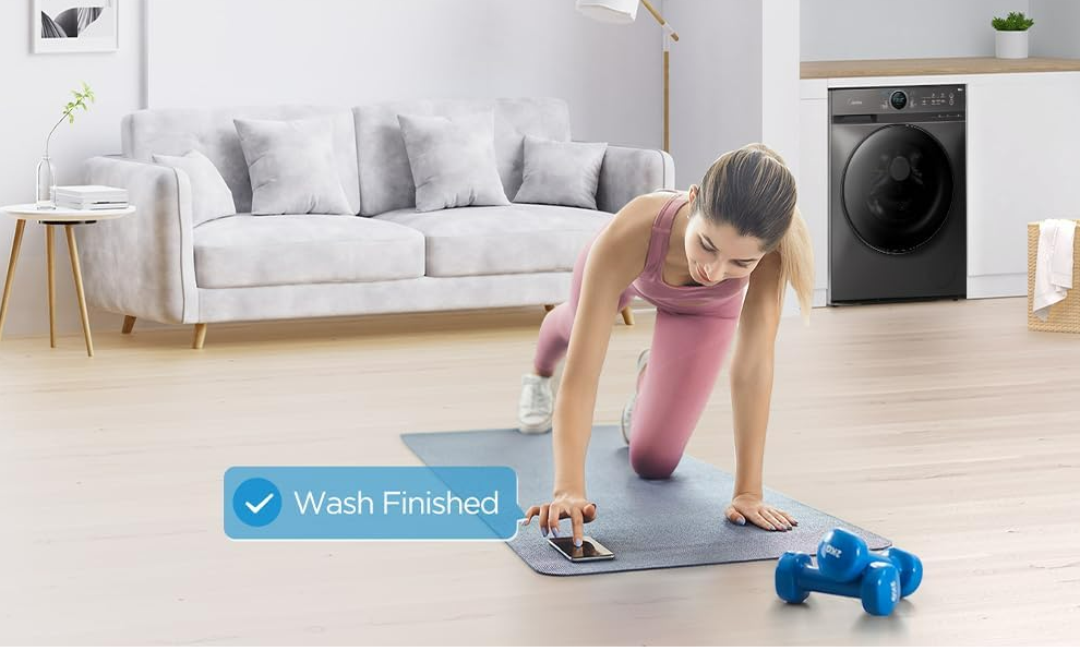 Midea 12kg Front Load Washing Machine MF200W120WBT-GCC | 1400 RPM | BLDC Inverter | WiFi | Steam Care | UAE