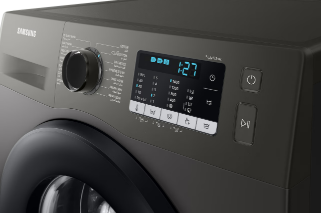 Samsung Front Load Washing Machine 8KG WW80TA046AX | Silver | EcoBubble™ | Hygiene Steam | 1400 RPM | Digital Inverter