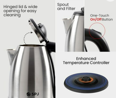 SPJ Electric Kettle EKX-SS18L05 | 2L | 1500W | 304 Stainless Steel | Auto Shut-Off