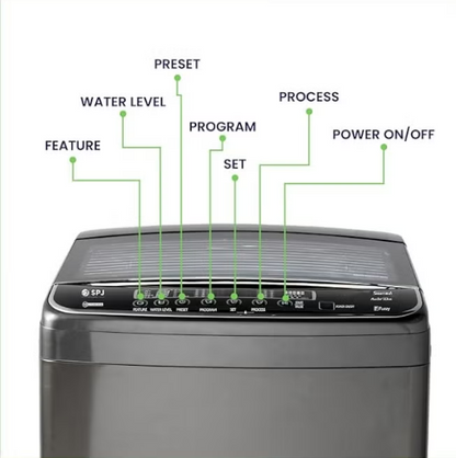 SPJ Top Load Fully Automatic Washing Machine 7KG TLGRU-7FAM | LED Display | 16 Wash Programs | Energy Efficient