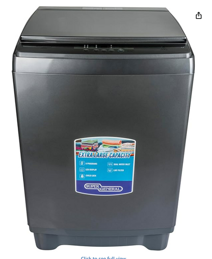 Super General SGW2022 Top Load Washing Machine 20KG – Fully Automatic Washer with LED Display