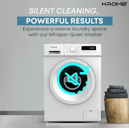 Krome KR-WFL70SI 7KG Front Load Fully Automatic Washing Machine – 1400 RPM BLDC Inverter Motor | White