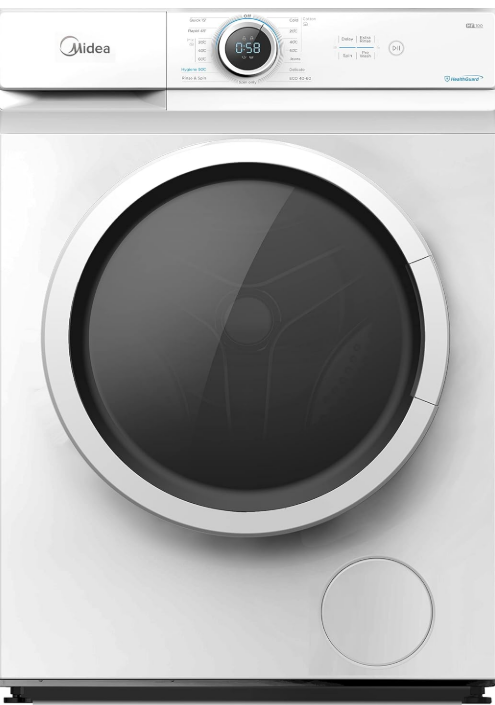 Midea 7kg Front Load Washing Machine MF100W70W-GCC | 1400 RPM | BLDC Inverter | Hygiene 90°C | White | UAE