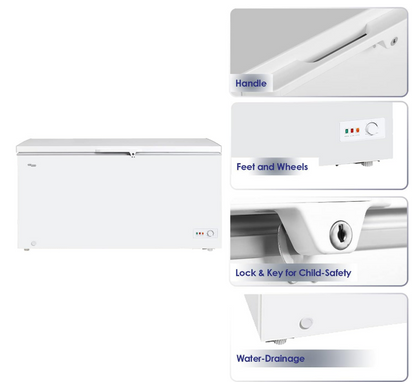 Midea 508L Chest Freezer with Fast Freeze, Dual Mode & Electronic Control – White|MDRC698FZEO1