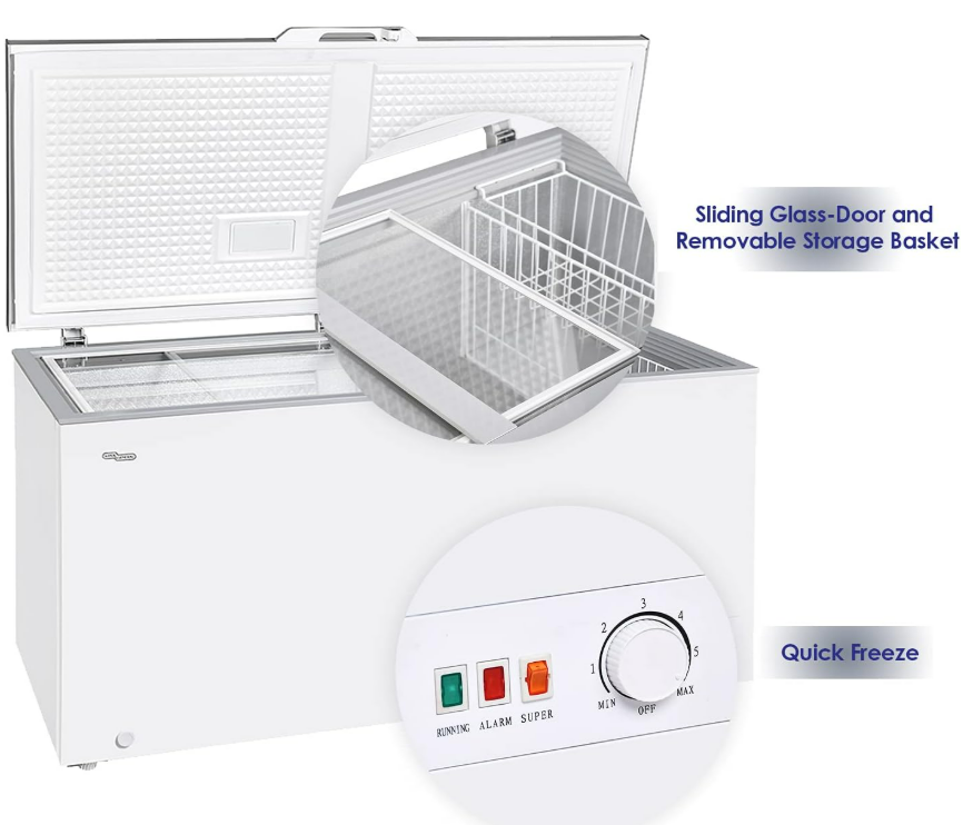 Midea 508L Chest Freezer with Fast Freeze, Dual Mode & Electronic Control – White|MDRC698FZEO1
