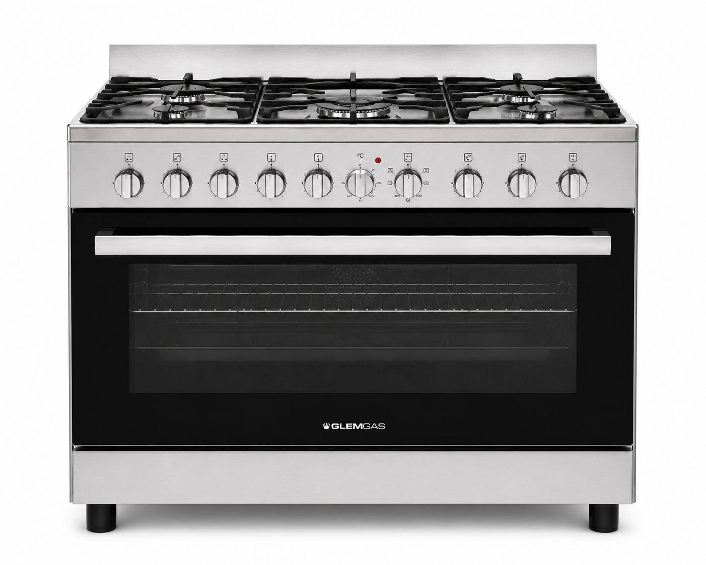Glemgas SE9612RIFS 90x60cm Freestanding Gas Cooker with Fan Oven – Stainless Steel