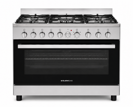 Glemgas SE9612RIFS 90x60cm Freestanding Gas Cooker with Fan Oven – Stainless Steel
