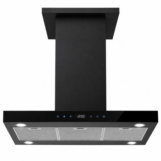 Baumatic Island Cooker Hood 90cm BMECH9WTBL – Premium Ceiling Mounted Kitchen Chimney Hood