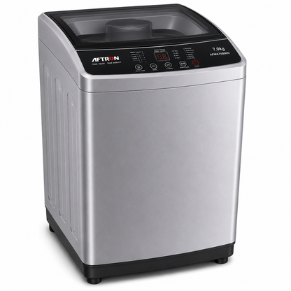 AFTRON Top Load Washing Machine 7KG AFWA7000KN – Fully Automatic | 12 Wash Programs | 1000 RPM | Silver